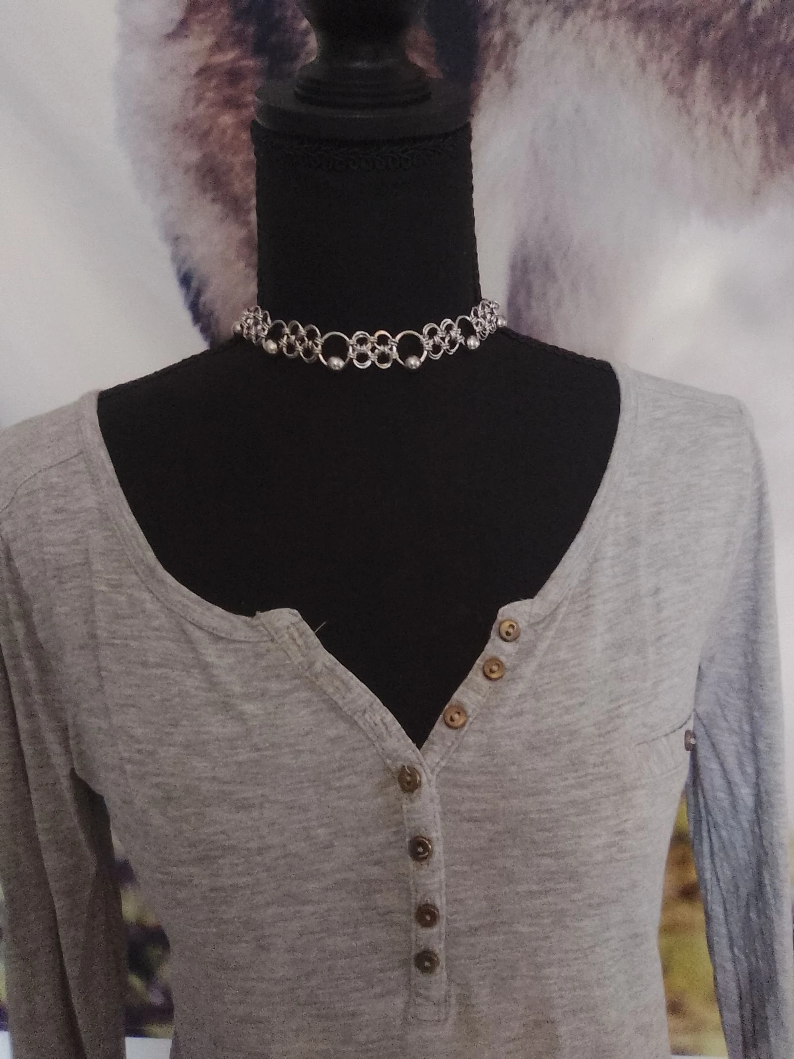 Uniseks Japanse chainmail choker ketting – photo 2